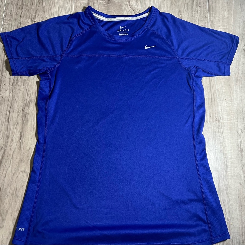 Nike Blue Fitted Short Sleeve T-Shirt - Picture 2 of 5